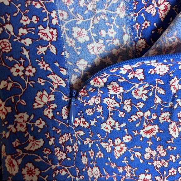 Madewell Porch Side-Button Mini Skirt - Summer Vines Hermitage Blue Size 10 - Picture 10 of 15